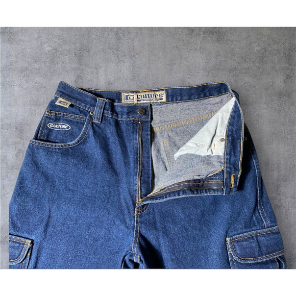Culture Jeans Y2K Carpenter Denim 30x24.5 Dark Wash Baggy Skater Vintage Utility - Picture 7 of 8